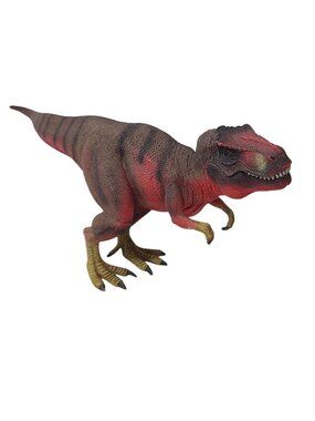 Schleich Tyrannosaurus Rex Dinosaur Figure 2011 Red Brown T-Rex Toy Hinged Jaw